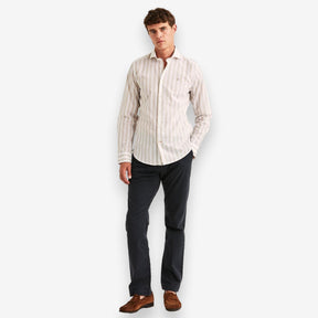 Summer Light Weight Stripe Shirt Khaki