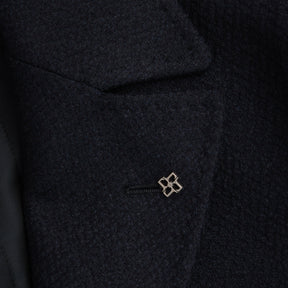 Thomas Herringbone Wool/Cashmere Coat Navy