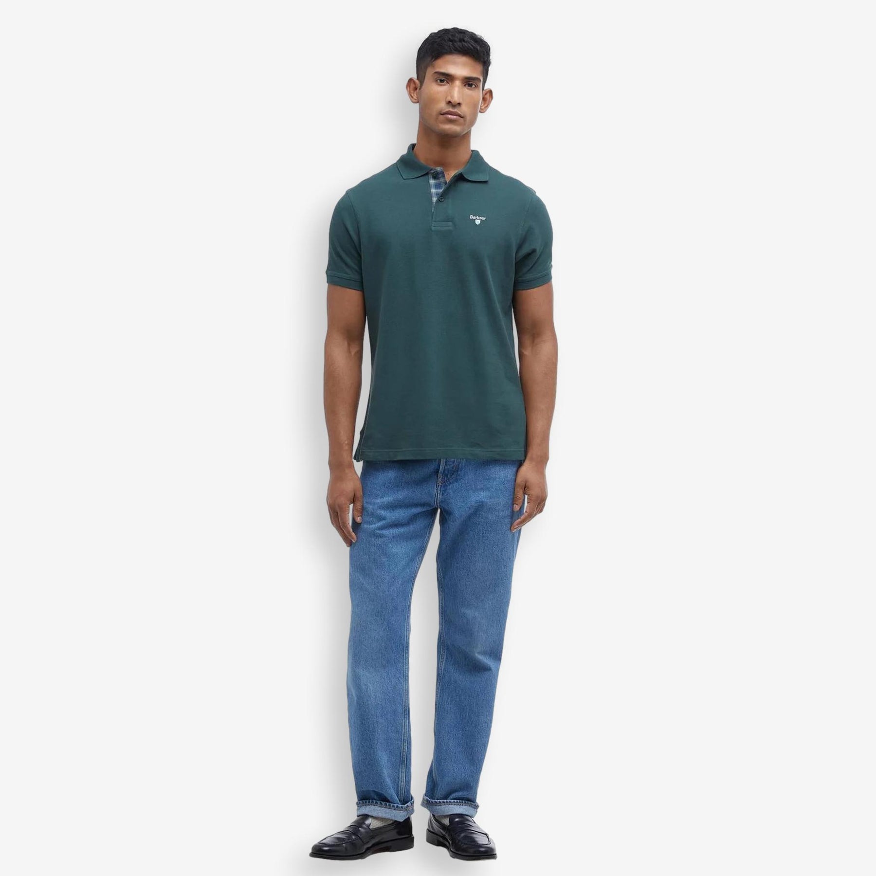 Tartan Pique Polo Green