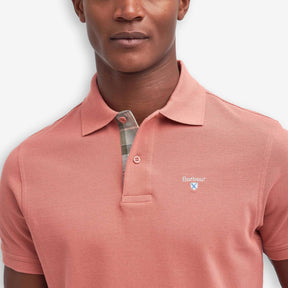 Tartan Pique Polo Pink Clay