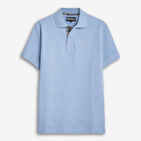 Tartan Pique Polo Sky Blue