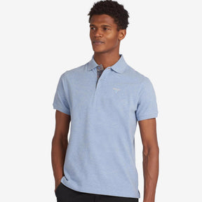 Tartan Pique Polo Sky Blue