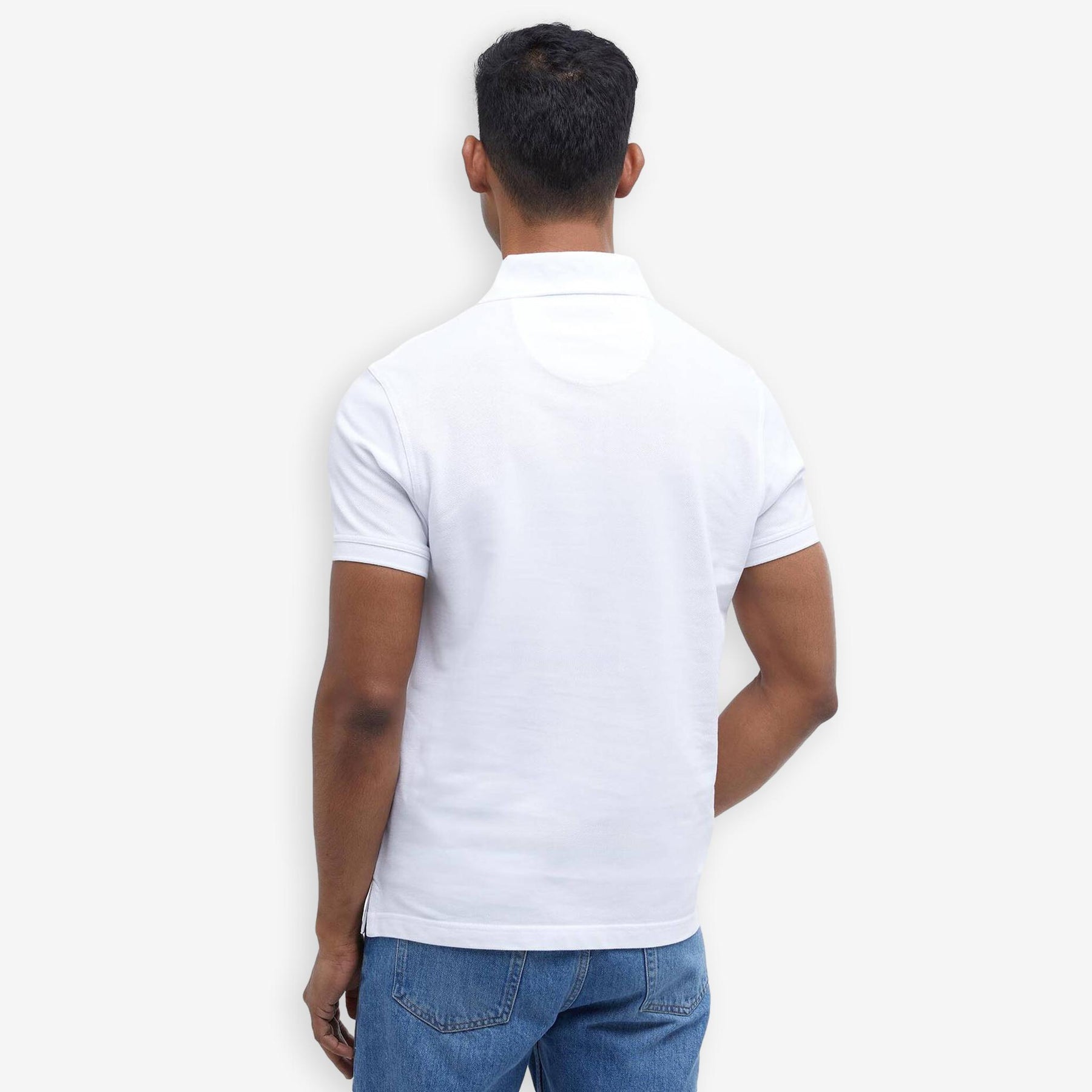 Tartan Pique Polo White