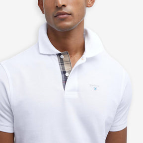 Tartan Pique Polo White