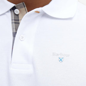 Tartan Pique Polo White