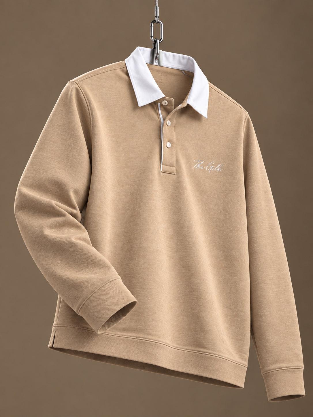 Longsleeve Cotton Polo Sand