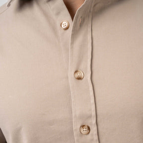 Twill Cotton Overshirt Sand