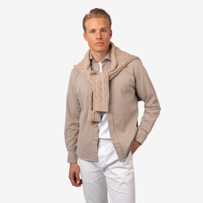 Twill Cotton Overshirt Sand
