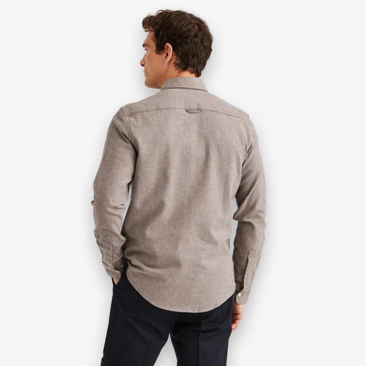 Twill Flannel Shirt Brown-Morris Stockholm-Phrase