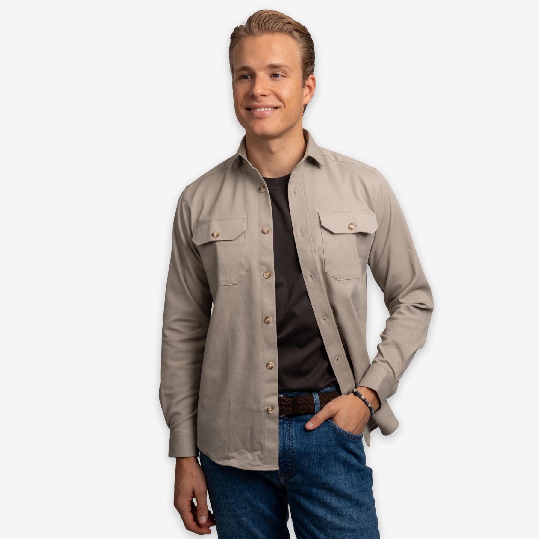 Twill Overshirt Sand
