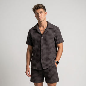 Porto Waffle Shorts Nearly Black