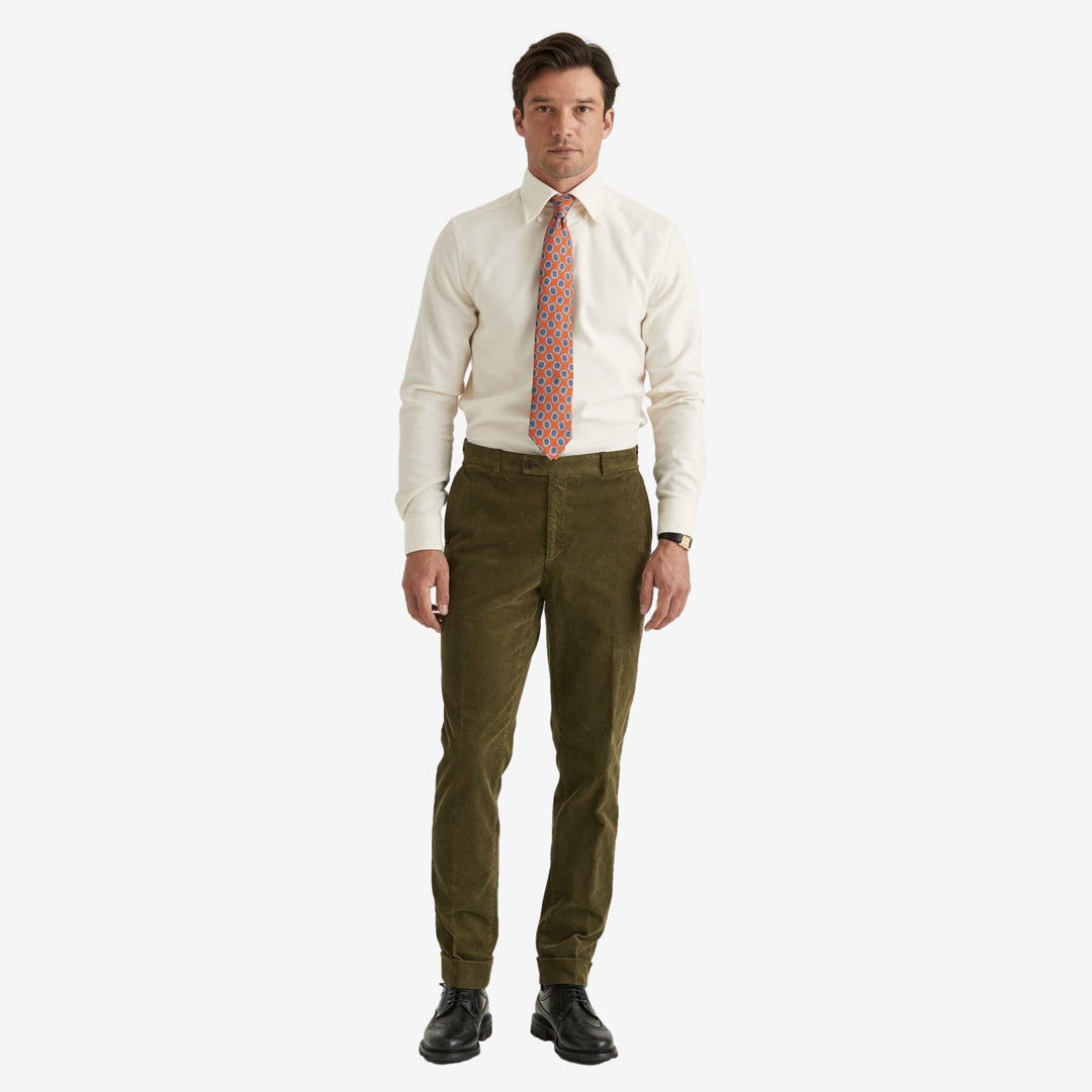 Washed Corduroy Suit Olive