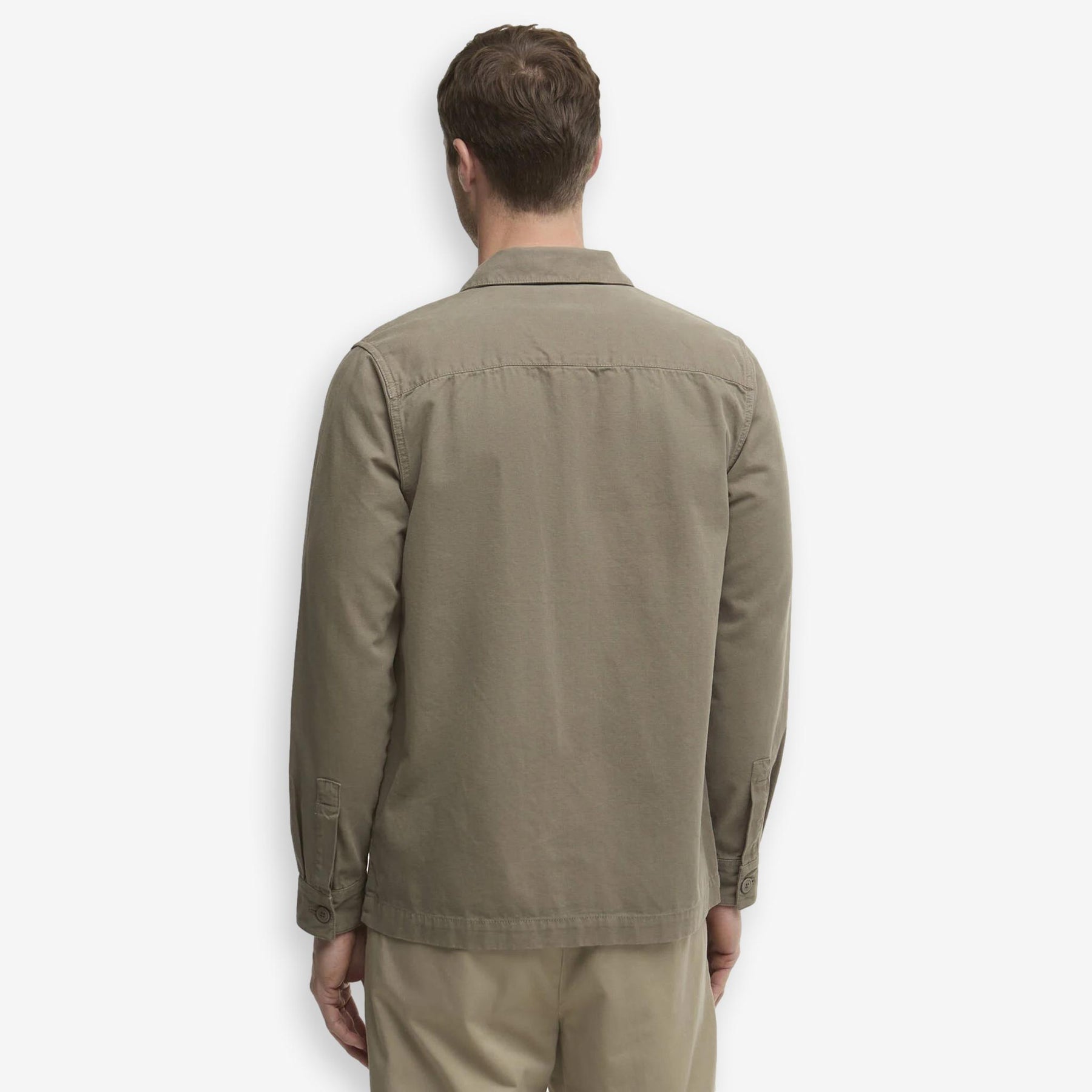 Washed Cotton Overshirt Smokey Olive