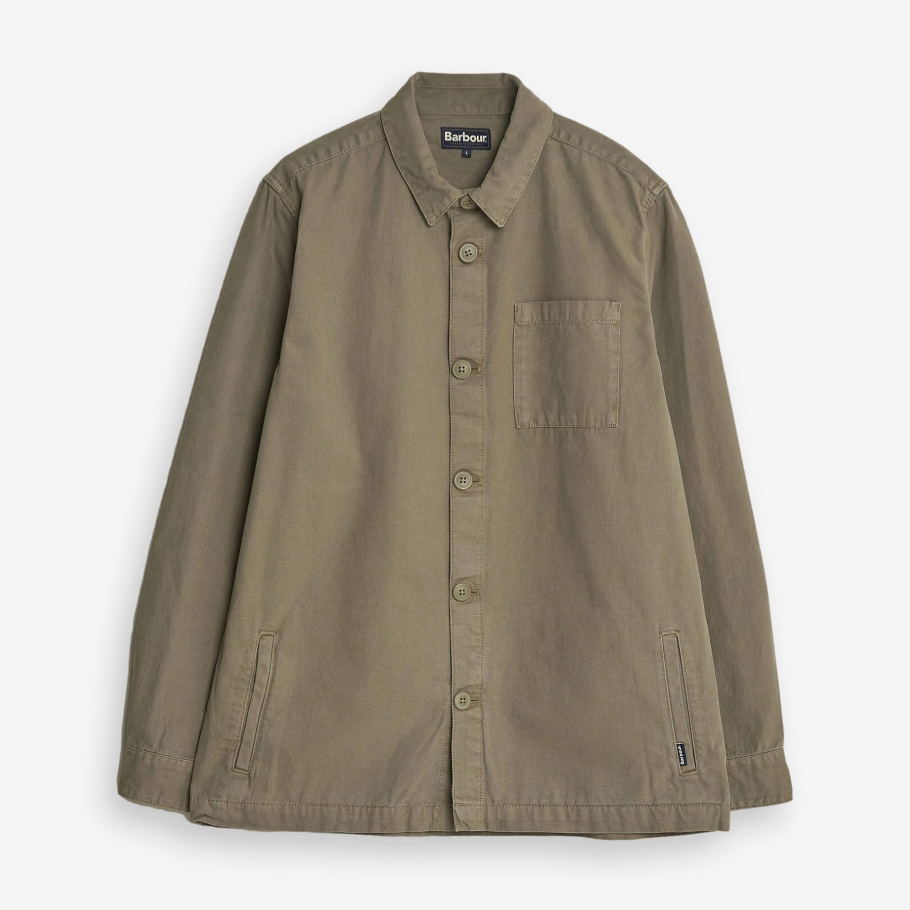 Washed Cotton Overshirt Smokey Olive