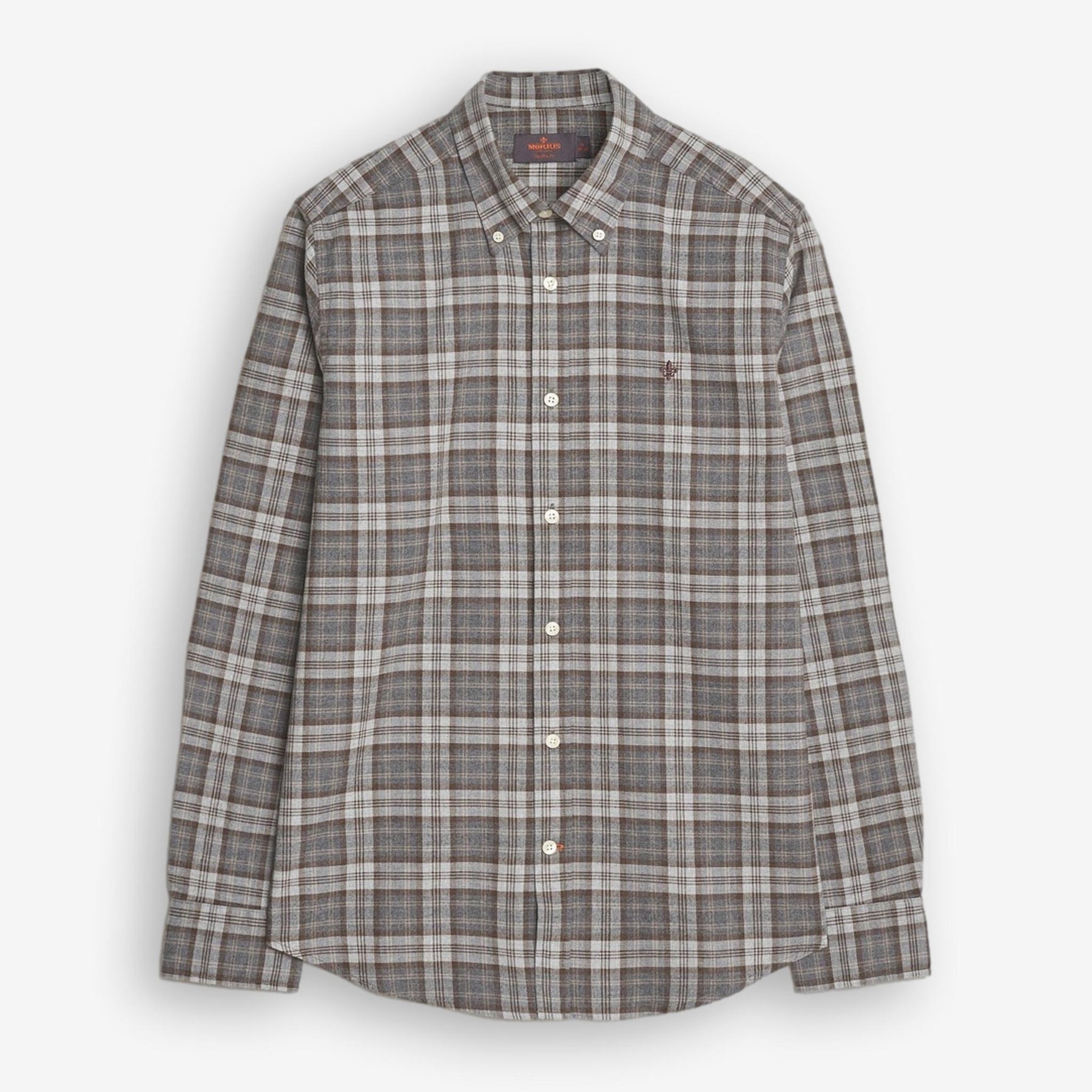 Watts Flannel Check Shirt Grey
