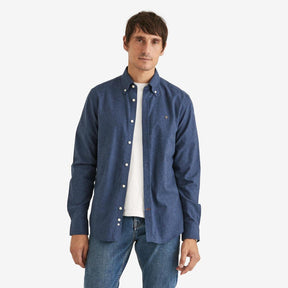 Watts Flannel Shirt Navy Blue