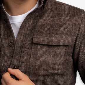Wool Overshirt Brown Check