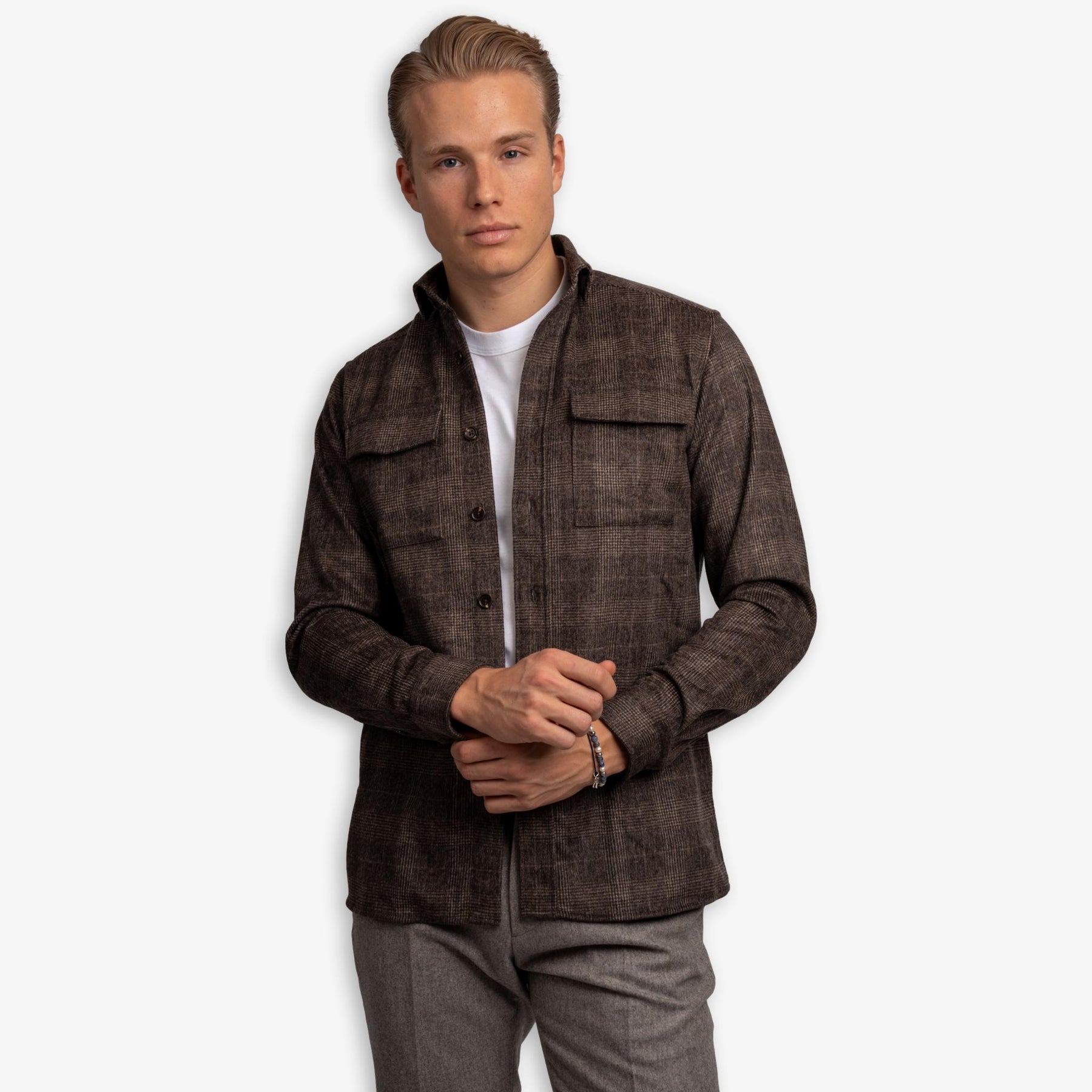 Wool Overshirt Brown Check