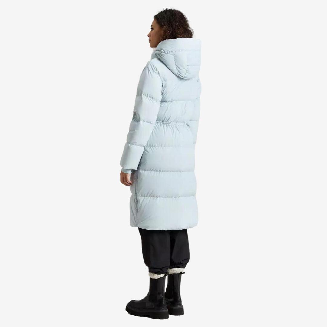 Long Down Stretch Parka Pearl Blue