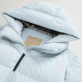 Long Down Stretch Parka Pearl Blue