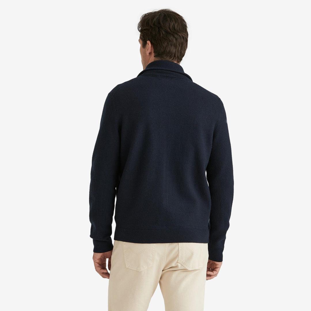 York Knitted Zip Jacket Navy