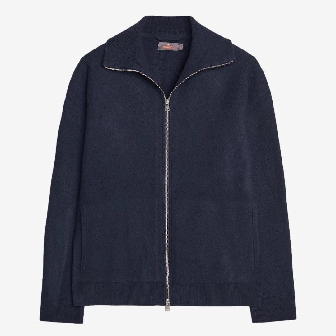 York Knitted Zip Jacket Navy