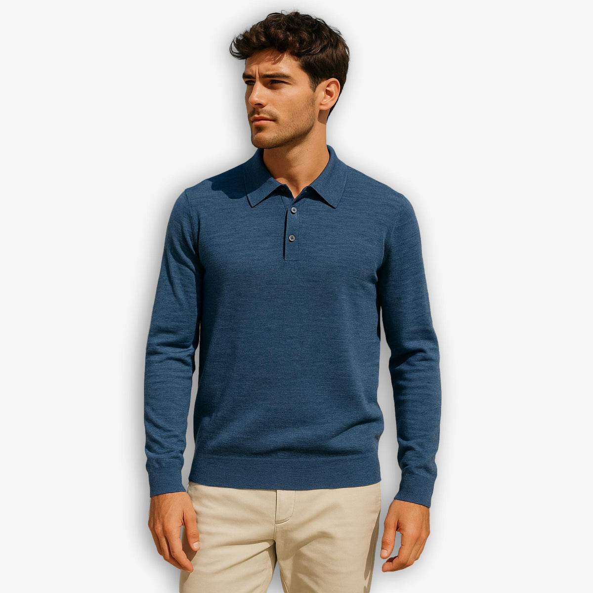 Picerno Polo Long Sleeve Blue