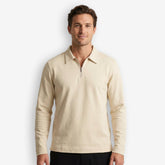 Zip Polo Long Sleeve Sand